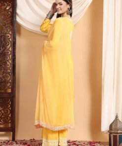 Shiza Chikankari Premium Modal Co-ord Set (Yellow) - Image 7