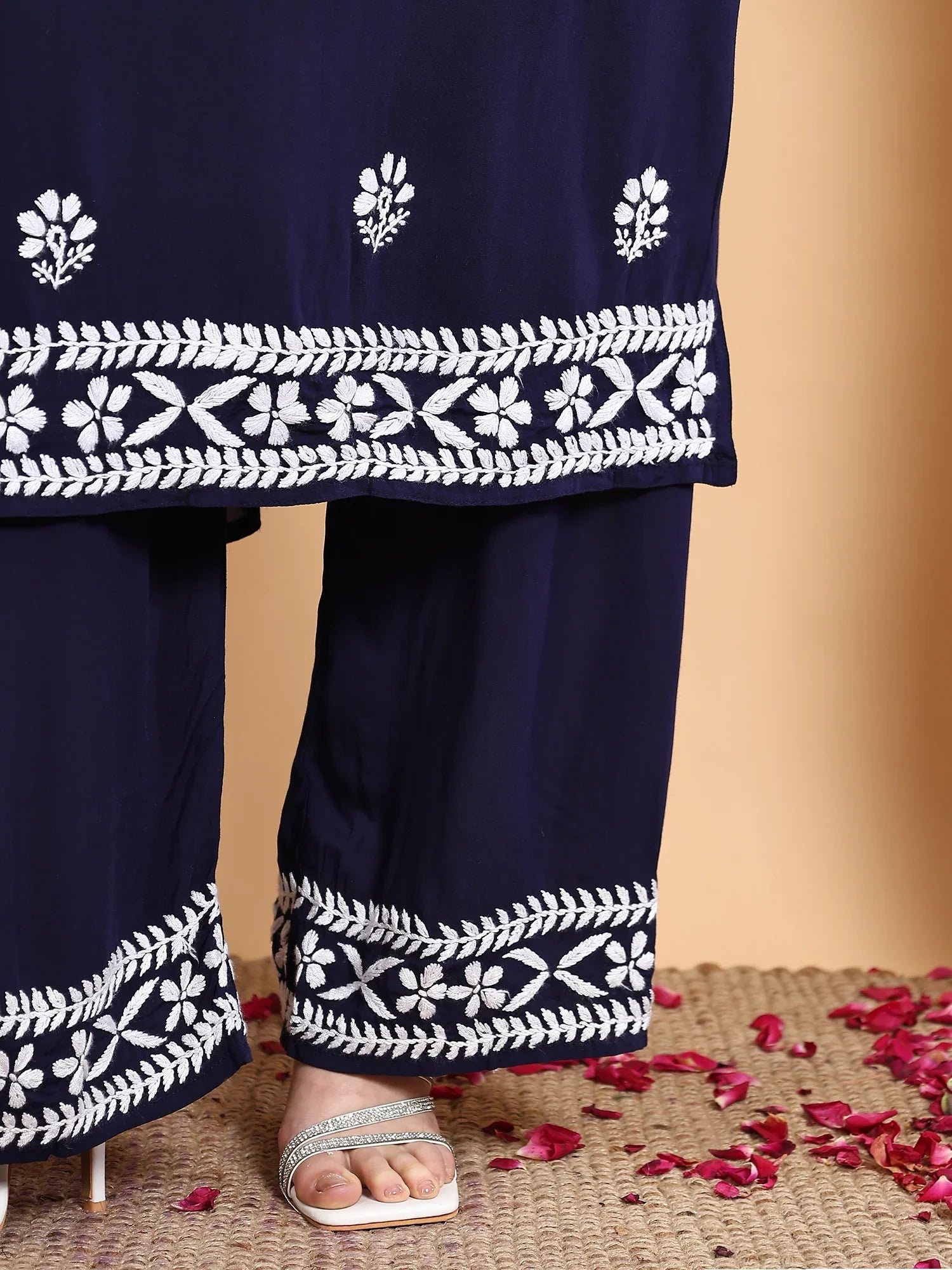Shiza Chikankari Premium Modal Co-ord Set (Navy) - Image 7