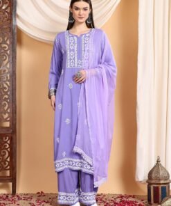 Shiza Chikankari Premium Modal Co-ord Set (Lavender)