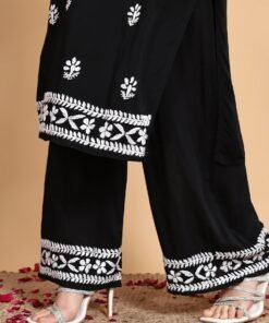 Shiza Chikankari Premium Modal Co-ord Set (Black) - Image 5