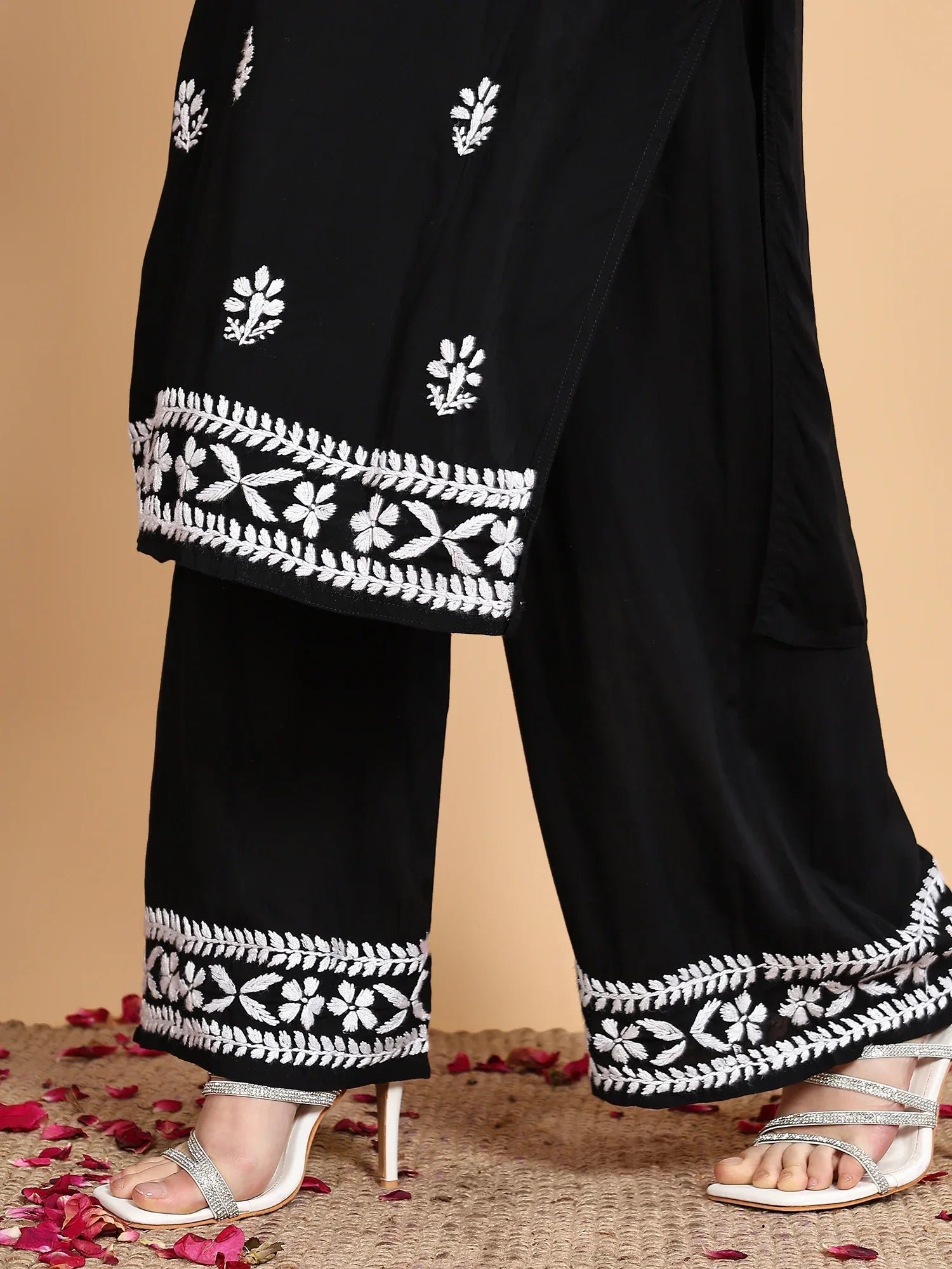 Shiza Chikankari Premium Modal Co-ord Set (Black) - Image 5