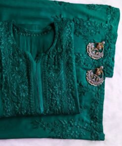 Aayat Teal Green Rayon Kurta Pant set