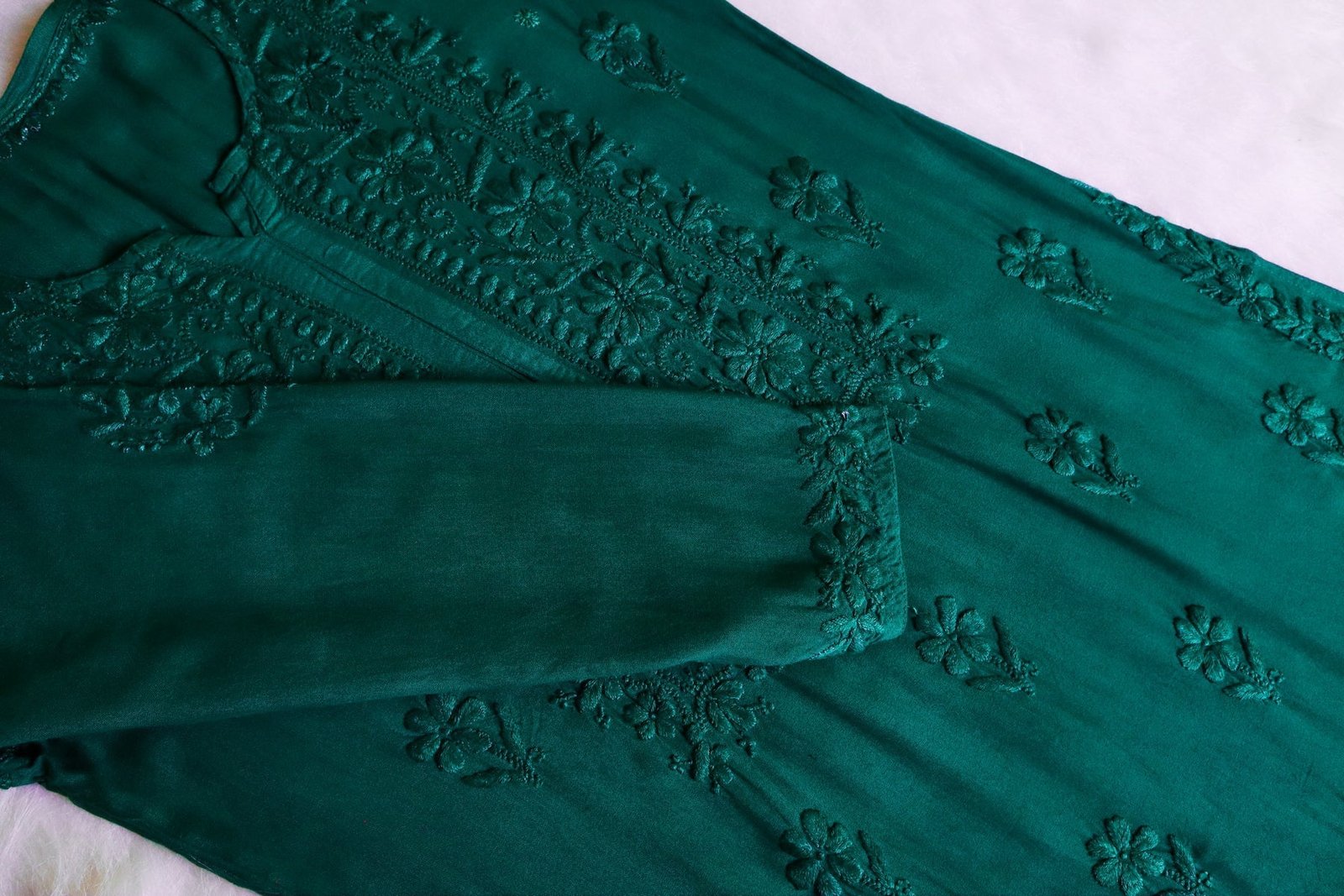 Aayat Teal Green Rayon Kurta Pant set - Image 2