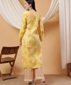 Anika Chikankari Mulmul Co-ord Set (Yellow) - Image 5
