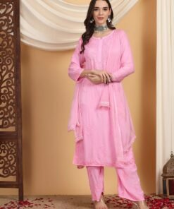 Farha Chikankari Premium Modal Co-ord Set (Baby Pink) - Image 4