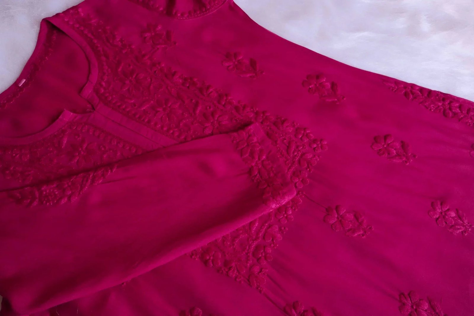 Aayat Deep Pink Rayon Kurta Pant set - Image 3