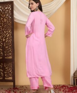Farha Chikankari Premium Modal Co-ord Set (Baby Pink) - Image 5