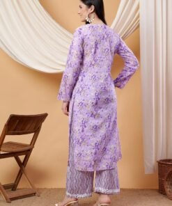 Anika Chikankari Mulmul Co-ord Set (Lavender) - Image 6
