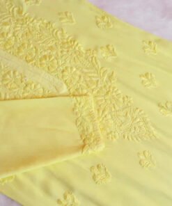 Alternative view of Aayat Pastel Yellow Rayon Kurta Pant set