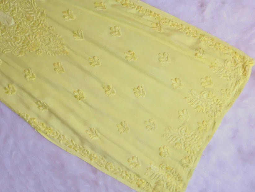 Aayat Pastel Yellow Rayon Kurta Pant set - Image 5
