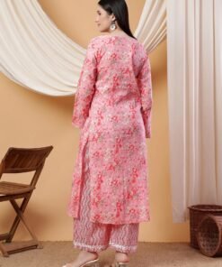 Anika Chikankari Mulmul Co-ord Set (Red) - Image 6