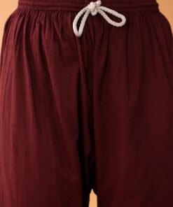 Priya Chikankari Kurta Palazzo Cotton Co-ord Set (Brown) - Image 6