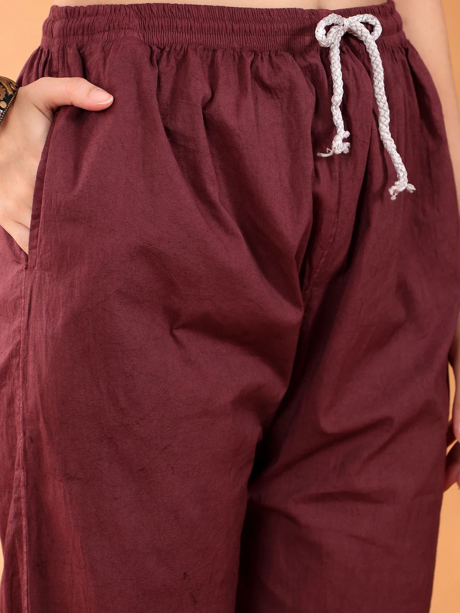 Ananya Chikankari Kurta Pant Cotton Co-ord Set (Brown) - Image 6