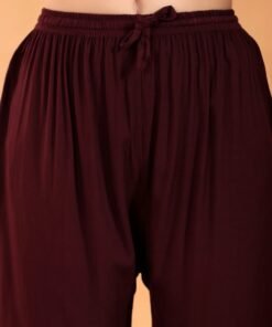 Maryam Chikankari Rayon Co-ord Set (Brown) - Image 8
