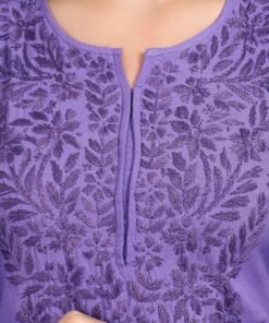 Faiza Chikankari Rayon Co-ord Set (Purple) - Image 5
