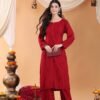 Maryam Chikankari Rayon Co-ord Set (Maroon)