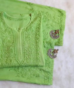 Aayat Lime Green Rayon Kurta Pant set