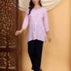 Misha Chikankari Modal Short Kurti (Lilac)