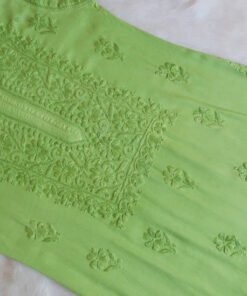 Aayat Lime Green Rayon Kurta Pant set - Image 5
