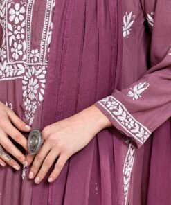 Haya Chikankari Rayon Co-ord Set (Mauve) - Image 3