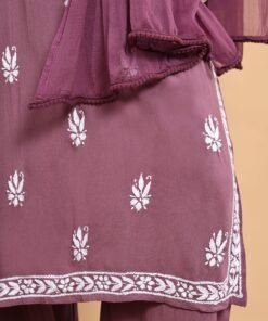 Haya Chikankari Rayon Co-ord Set (Mauve) - Image 6