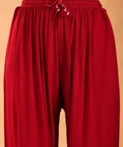 Maryam Chikankari Rayon Co-ord Set (Maroon) - Image 10