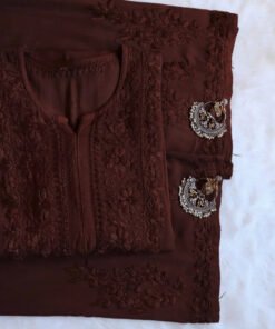 Aayat Chocolate Brown Rayon Kurta Pant set