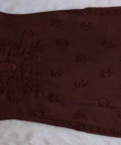 Aayat Chocolate Brown Rayon Kurta Pant set - Image 5