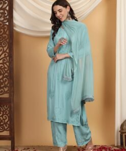 Farha Chikankari Premium Modal Co-ord Set (Pastel Green)