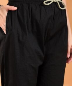 Ananya Chikankari Kurta Pant Cotton Co-ord Set (Black) - Image 6