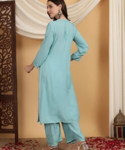 Farha Chikankari Premium Modal Co-ord Set (Pastel Green) - Image 5