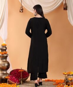 Maryam Chikankari Rayon Co-ord Set (Black) - Image 9