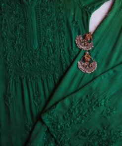 Alternative view of Aayat Bottle Green Rayon Kurta Pant set
