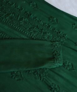 Aayat Bottle Green Rayon Kurta Pant set - Image 4