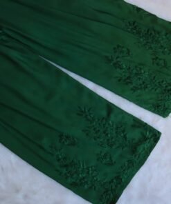 Aayat Bottle Green Rayon Kurta Pant set - Image 8