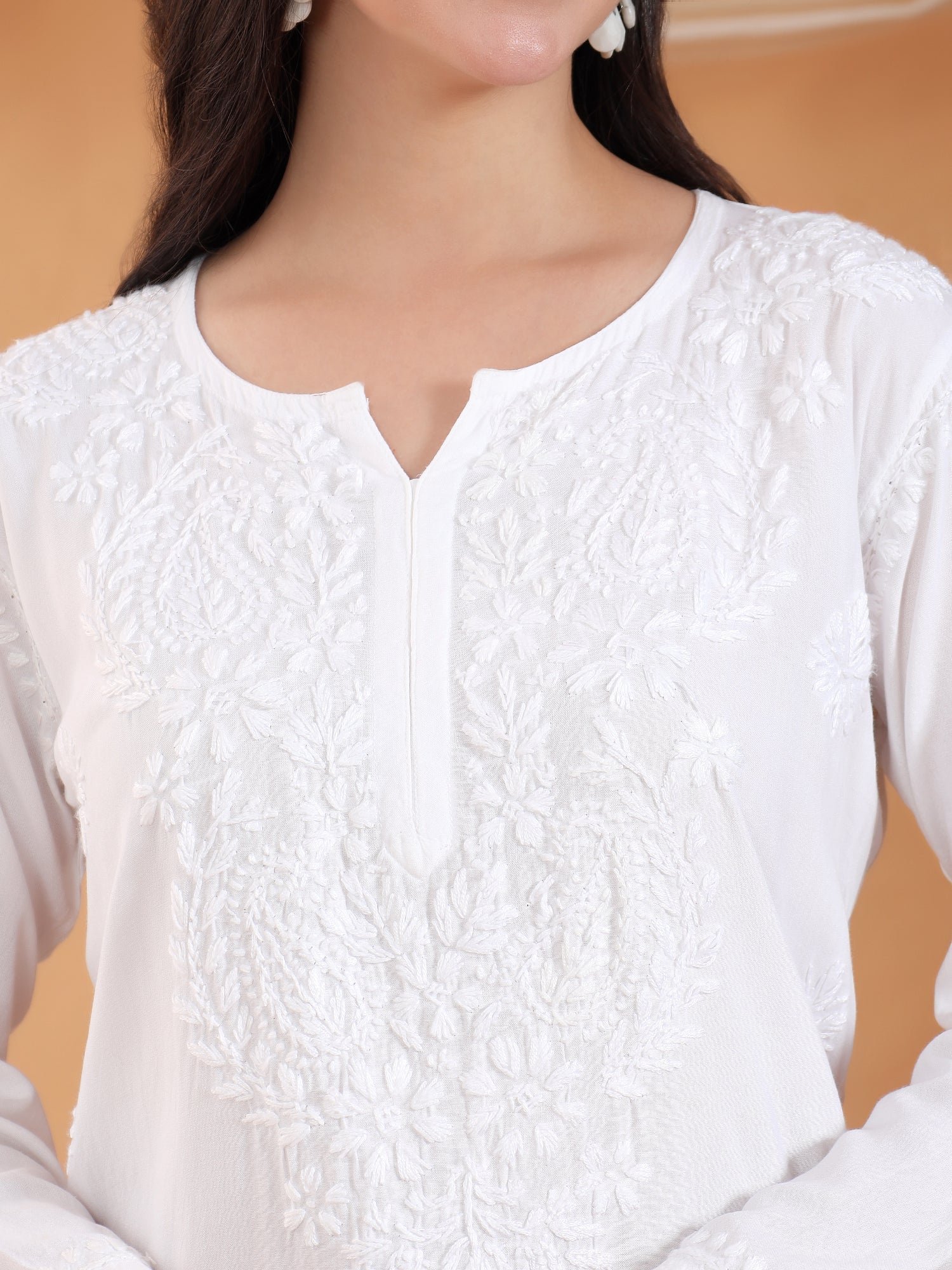 Maryam Chikankari Rayon Co-ord Set (White) - Image 2