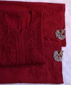Aayat Maroon Rayon Kurta Pant set