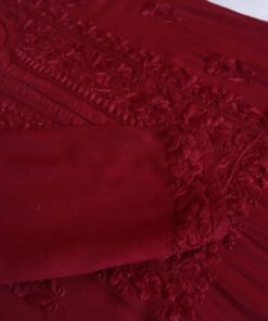 Alternative view of Aayat Maroon Rayon Kurta Pant set