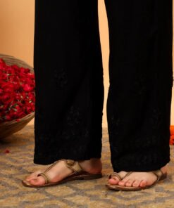 Faiza Chikankari Rayon Co-ord Set (Black) - Image 6