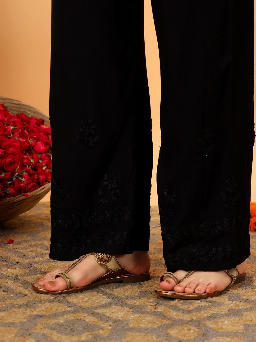 Faiza Chikankari Rayon Co-ord Set (Black) - Image 6