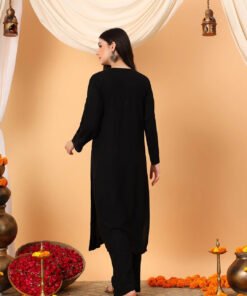 Faiza Chikankari Rayon Co-ord Set (Black) - Image 11