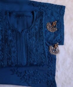Aayat Royal Blue Rayon Kurta Pant set