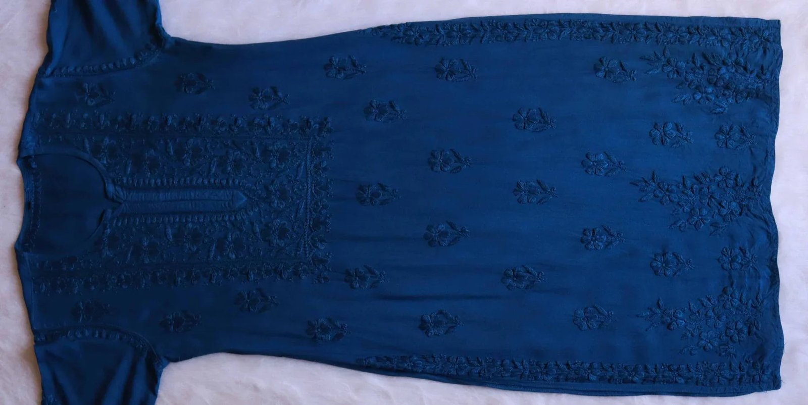 Aayat Royal Blue Rayon Kurta Pant set - Image 2