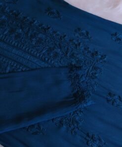 Aayat Royal Blue Rayon Kurta Pant set - Image 3