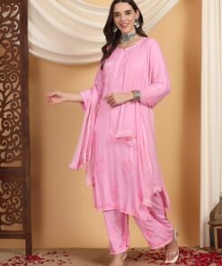 Farha Chikankari Premium Modal Co-ord Set (Baby Pink)