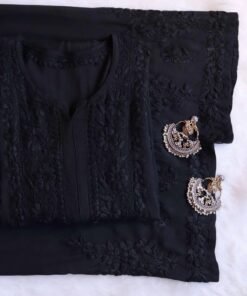 Aayat Black Rayon Kurta Pant set