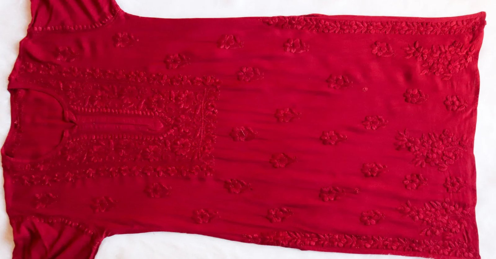 Aayat Red Rayon Kurta Pant set - Image 5
